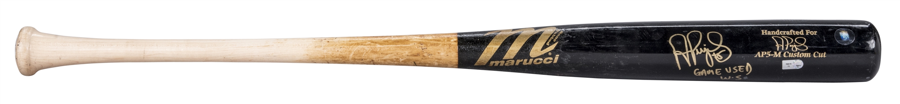2011 Albert Pujols Game Used and Signed World Series (Game 2) Marucci AP5-M Model Bat (PSA/DNA GU 10 & MLB Authenticated) 